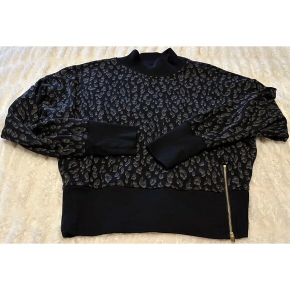 Women's Old Navy Loose Crop Black Animal Print Cotton Polyester Blend Size S - Picture 2 of 16